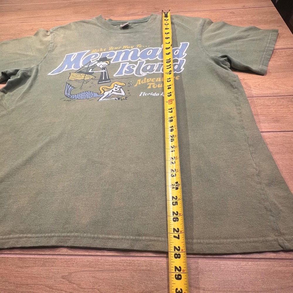 Fossil Brand Mens T‎ Shirt Sz L Green Mermaid Island Adventure Tours Florida Y2K - Picture 5 of 8